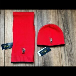 Ralph Lauren Polo Bear Knit Beanie and Scarf